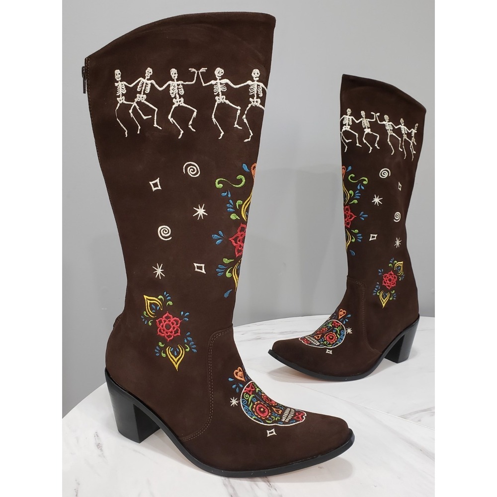 Agave Sky Dancing Bones Cowboy Western Boots Whimigoth Day of the Dead skull
